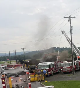 Firefighters battle Lycoming Township mulch fire Monday